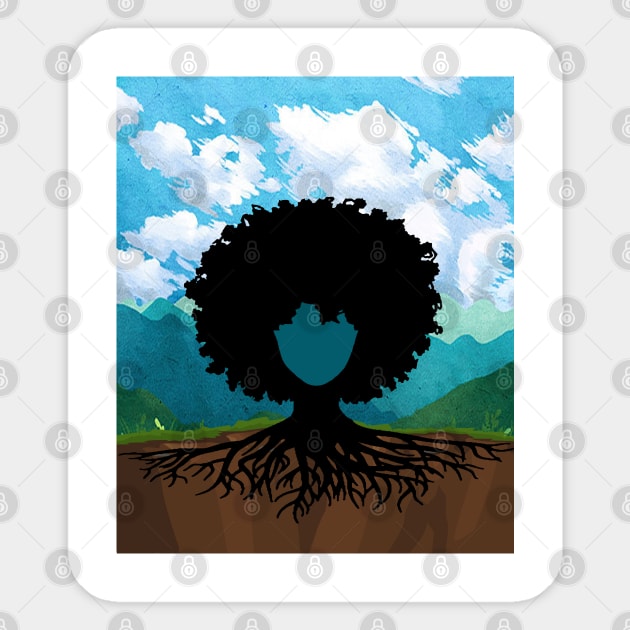 afro hair tree Sticker by Aish shop